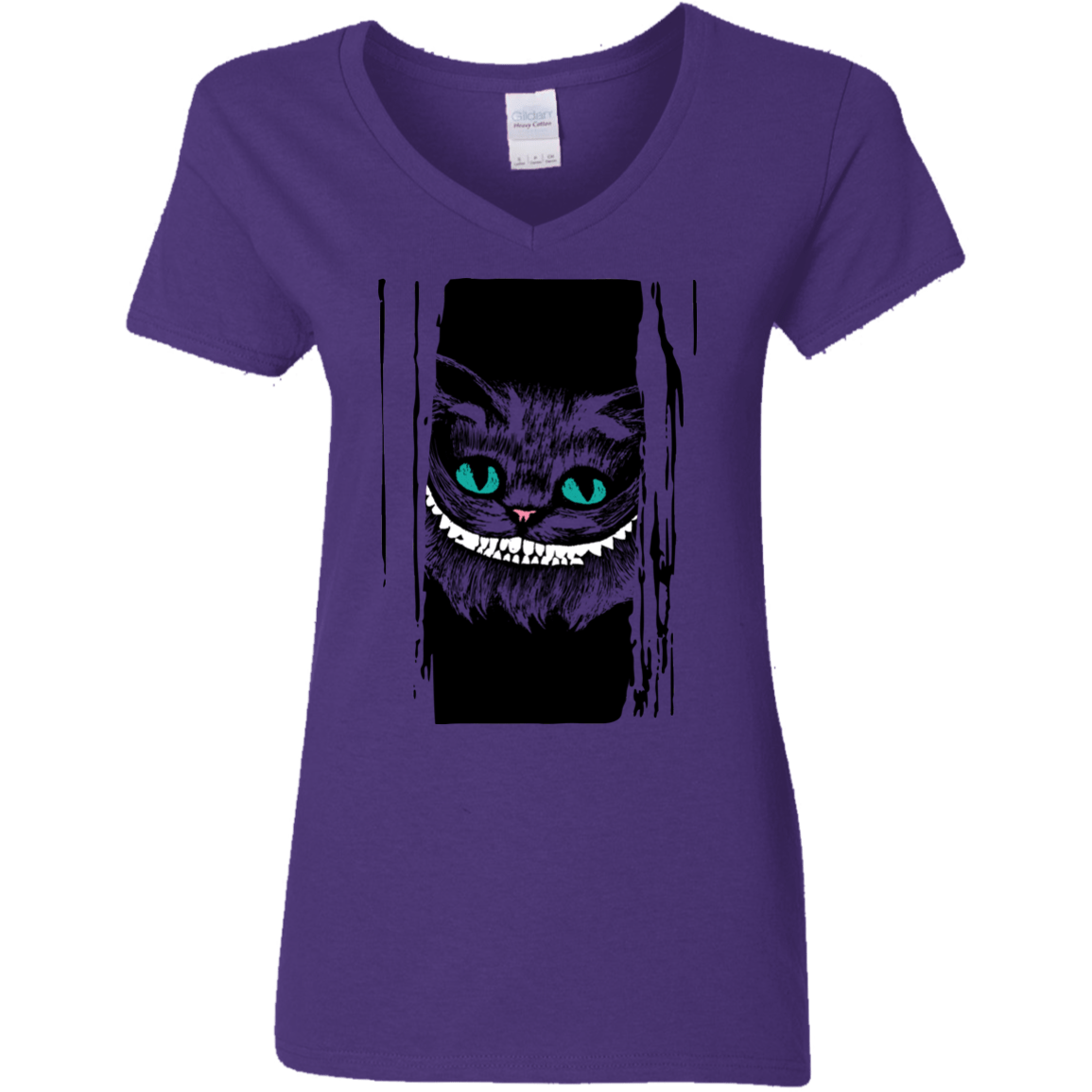 T-Shirts Purple / S Here's Cheshire Women's V-Neck T-Shirt