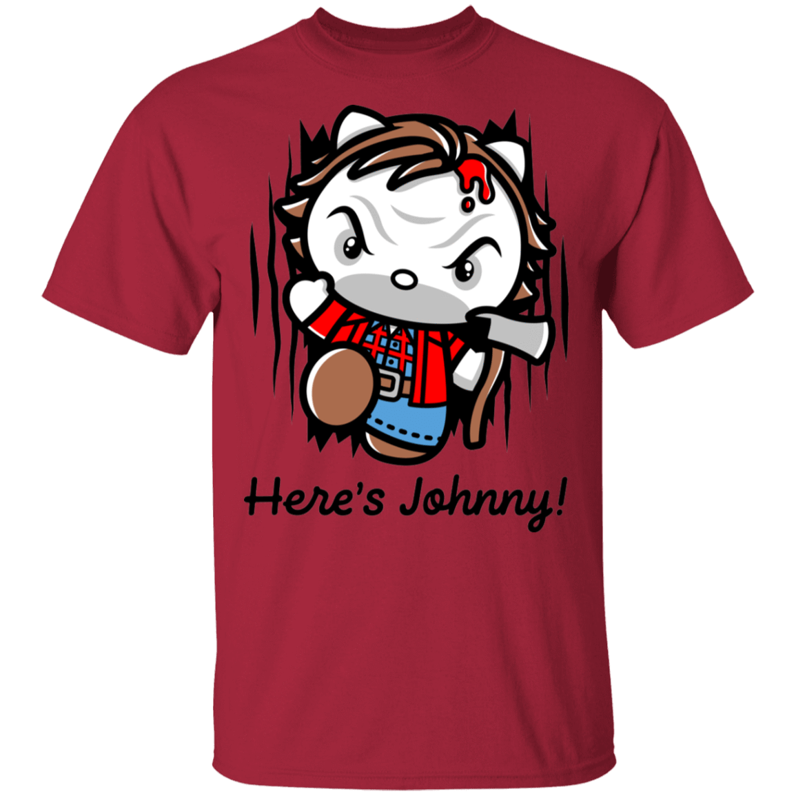 T-Shirts Cardinal / S Heres Johnny Kitty T-Shirt