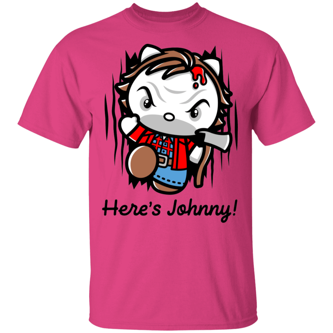 T-Shirts Heliconia / S Heres Johnny Kitty T-Shirt