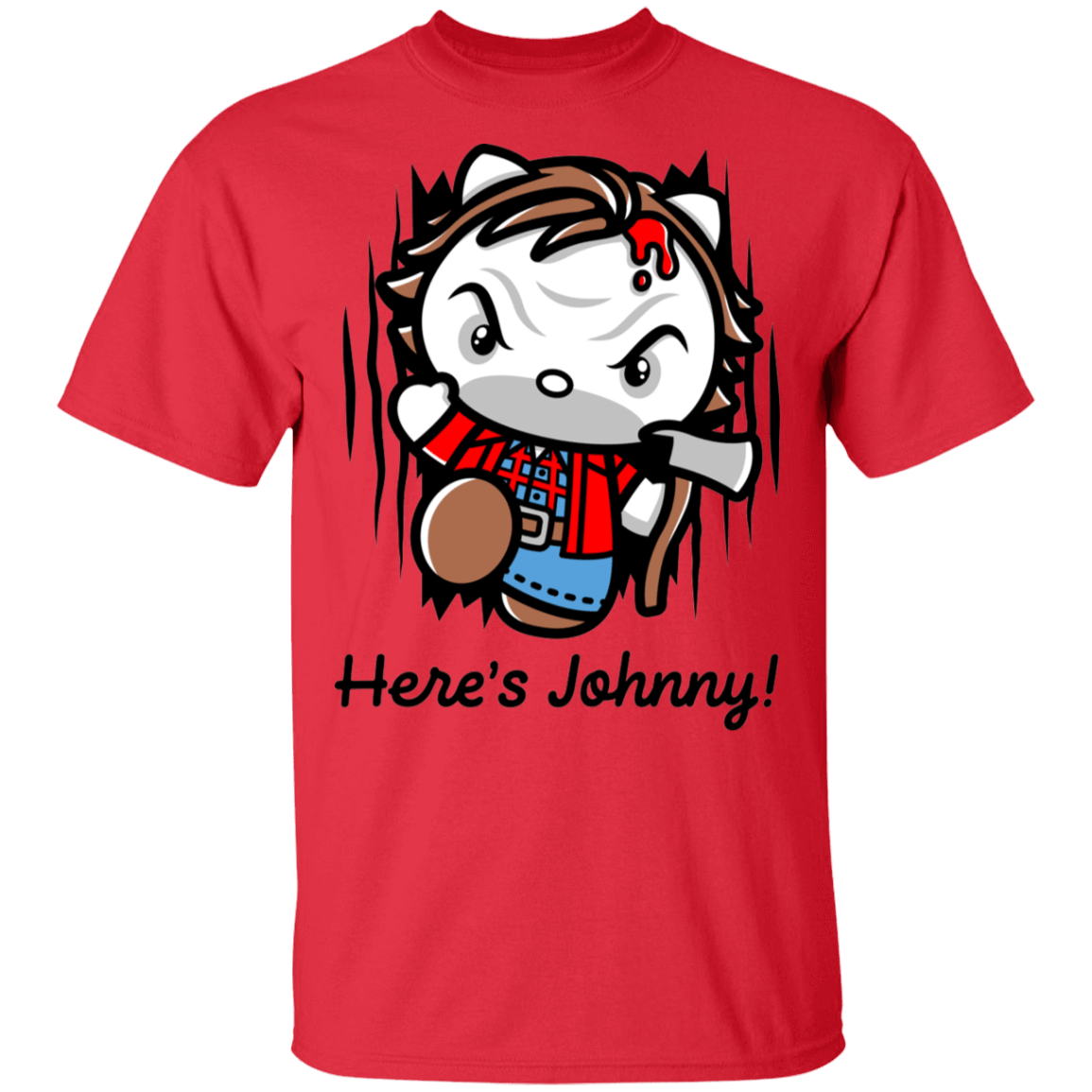 T-Shirts Red / S Heres Johnny Kitty T-Shirt