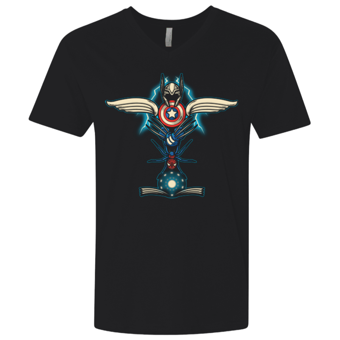 T-Shirts Black / X-Small HERO TOTEM Men's Premium V-Neck