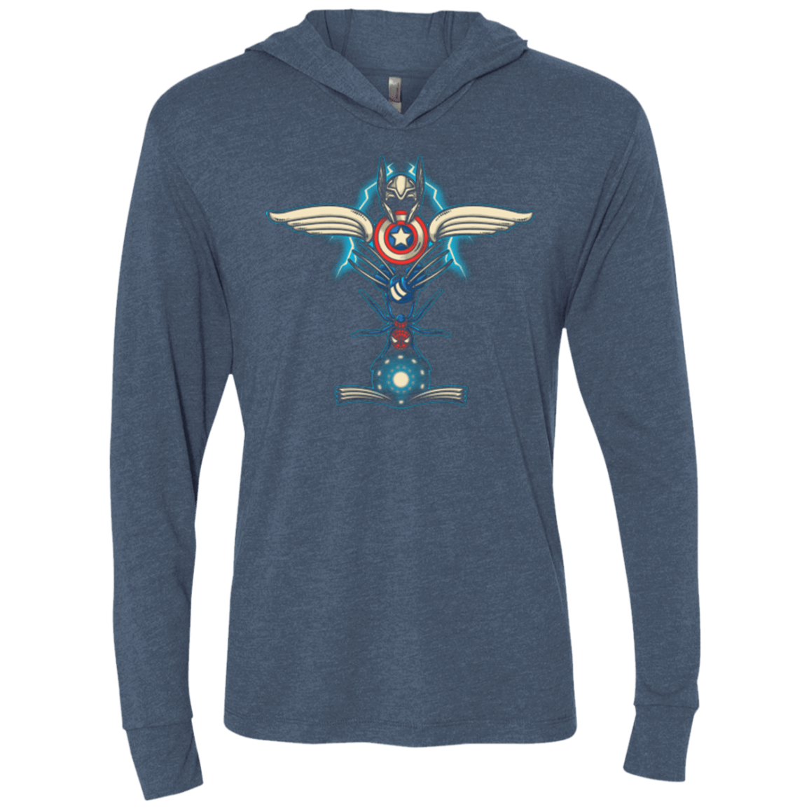 T-Shirts Indigo / X-Small HERO TOTEM Triblend Long Sleeve Hoodie Tee