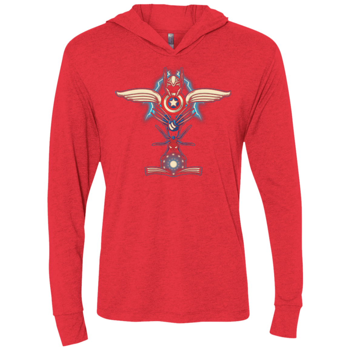 T-Shirts Vintage Red / X-Small HERO TOTEM Triblend Long Sleeve Hoodie Tee