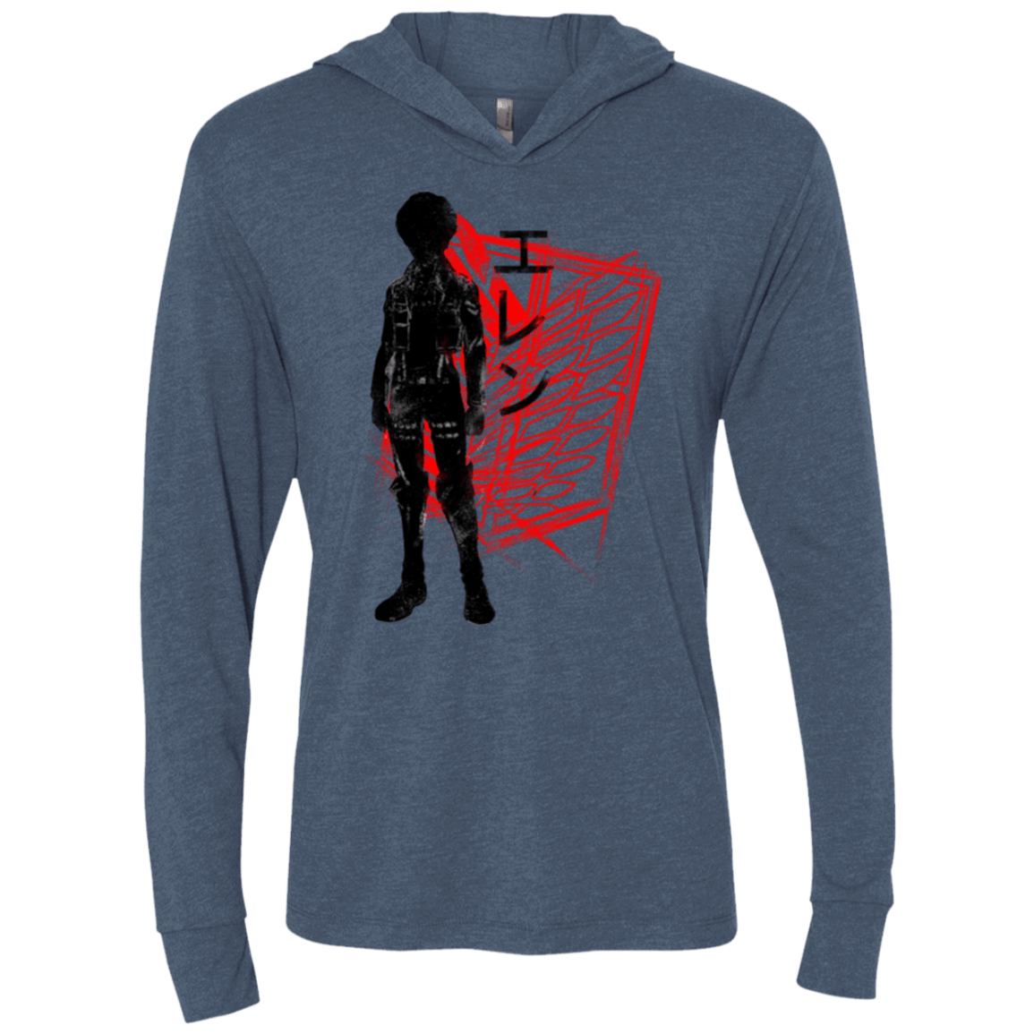 T-Shirts Indigo / X-Small Hero Triblend Long Sleeve Hoodie Tee