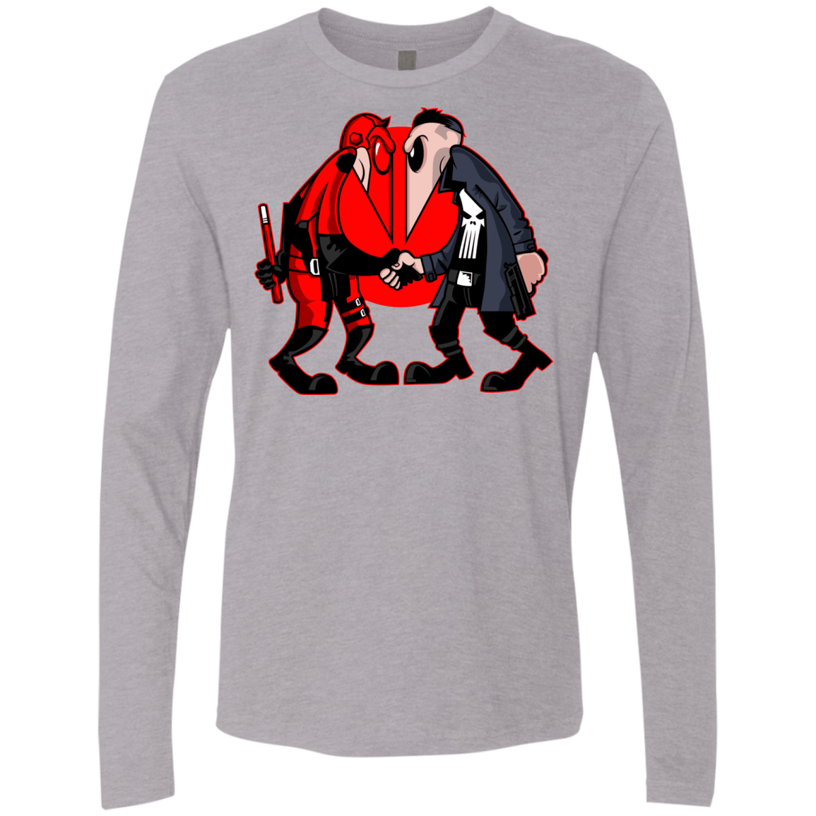 T-Shirts Heather Grey / S Hero vs Antihero Men's Premium Long Sleeve