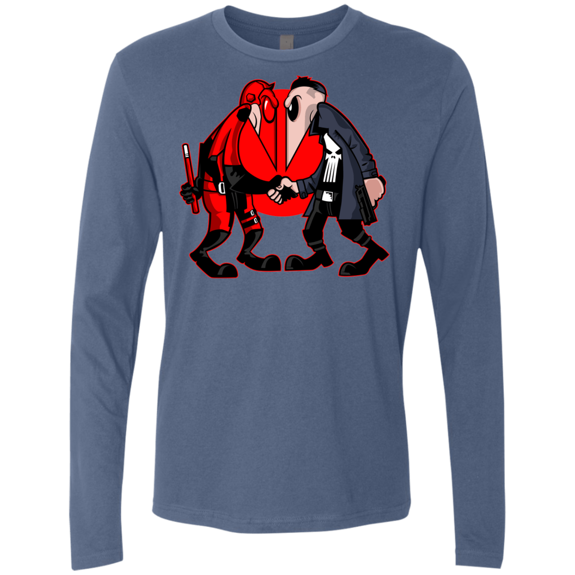 T-Shirts Indigo / S Hero vs Antihero Men's Premium Long Sleeve