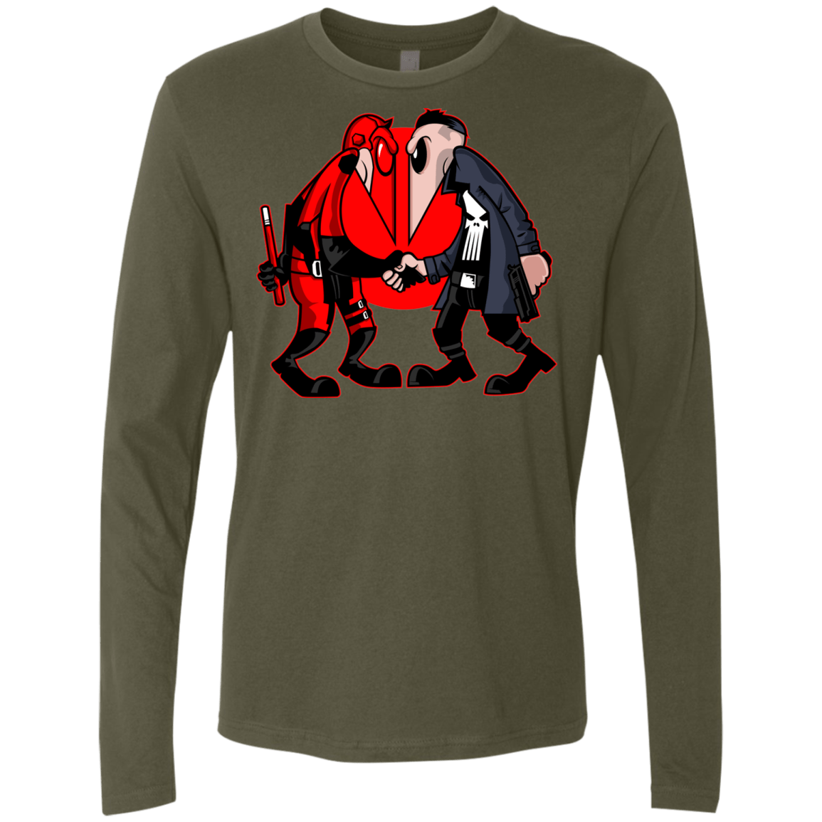 T-Shirts Military Green / S Hero vs Antihero Men's Premium Long Sleeve