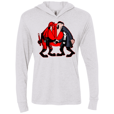 T-Shirts Heather White / X-Small Hero vs Antihero Triblend Long Sleeve Hoodie Tee