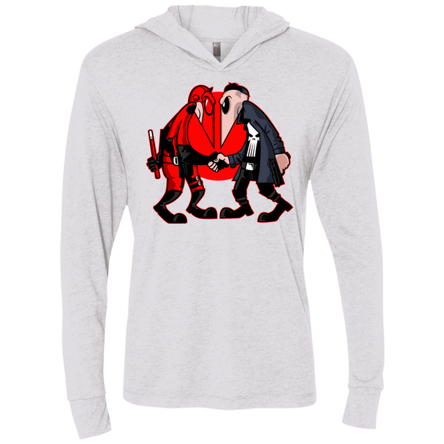 T-Shirts Heather White / X-Small Hero vs Antihero Triblend Long Sleeve Hoodie Tee