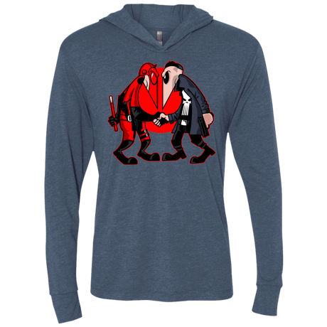 T-Shirts Indigo / X-Small Hero vs Antihero Triblend Long Sleeve Hoodie Tee