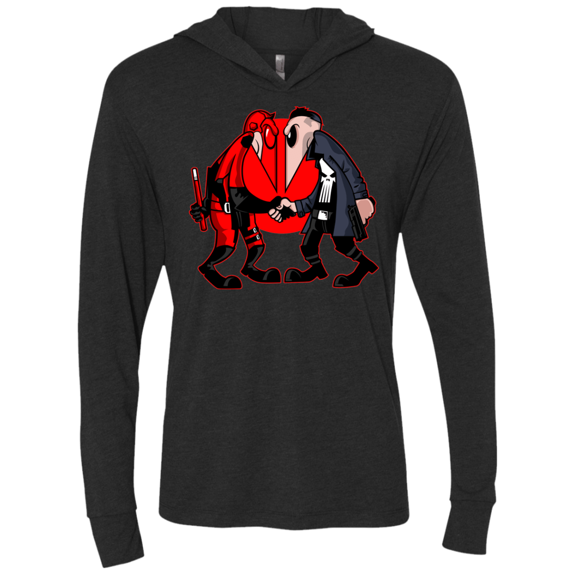 T-Shirts Vintage Black / X-Small Hero vs Antihero Triblend Long Sleeve Hoodie Tee