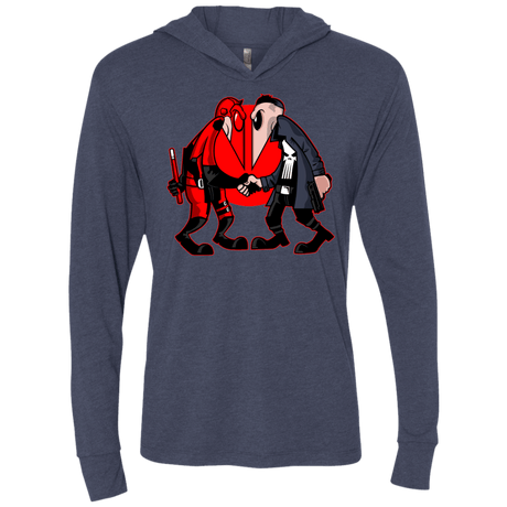 T-Shirts Vintage Navy / X-Small Hero vs Antihero Triblend Long Sleeve Hoodie Tee