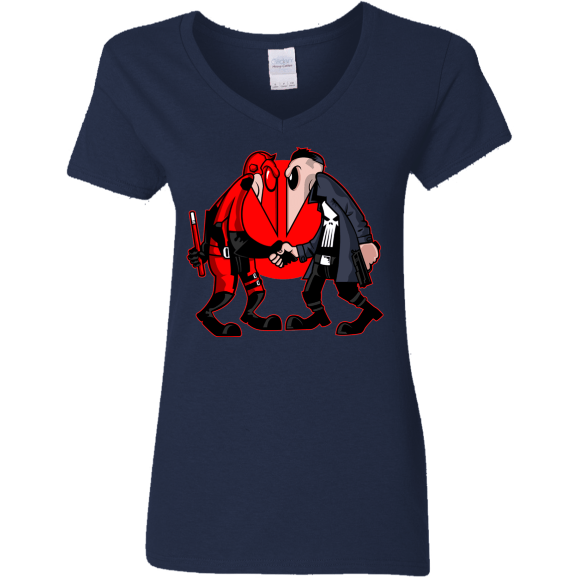 T-Shirts Navy / S Hero vs Antihero Women's V-Neck T-Shirt