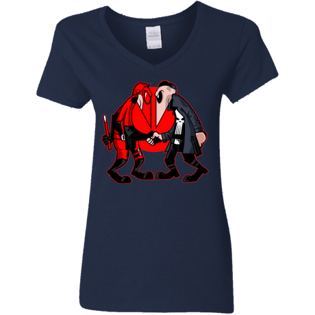 T-Shirts Navy / S Hero vs Antihero Women's V-Neck T-Shirt