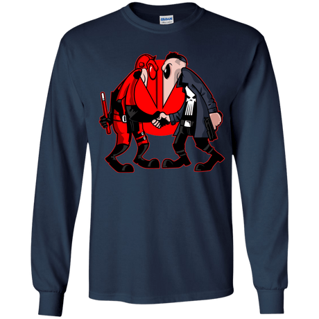 T-Shirts Navy / YS Hero vs Antihero Youth Long Sleeve T-Shirt