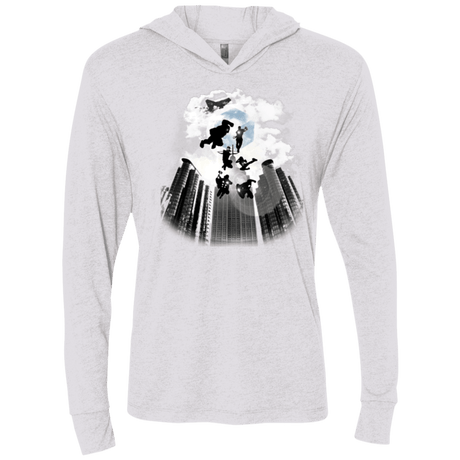 T-Shirts Heather White / X-Small Heroes Assemble!! Triblend Long Sleeve Hoodie Tee