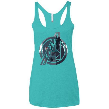 T-Shirts Tahiti Blue / X-Small Heroes Assemble Women's Triblend Racerback Tank