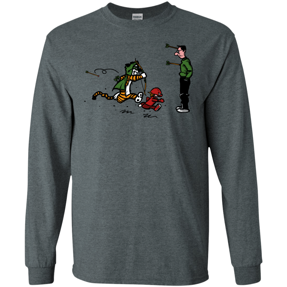 T-Shirts Dark Heather / S Heroes At Work Men's Long Sleeve T-Shirt