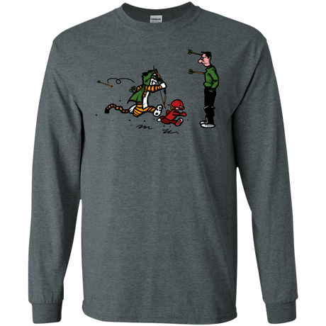 T-Shirts Dark Heather / S Heroes At Work Men's Long Sleeve T-Shirt