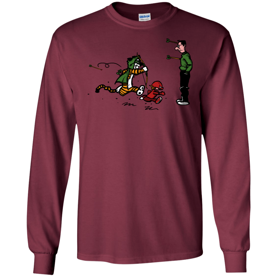 T-Shirts Maroon / S Heroes At Work Men's Long Sleeve T-Shirt