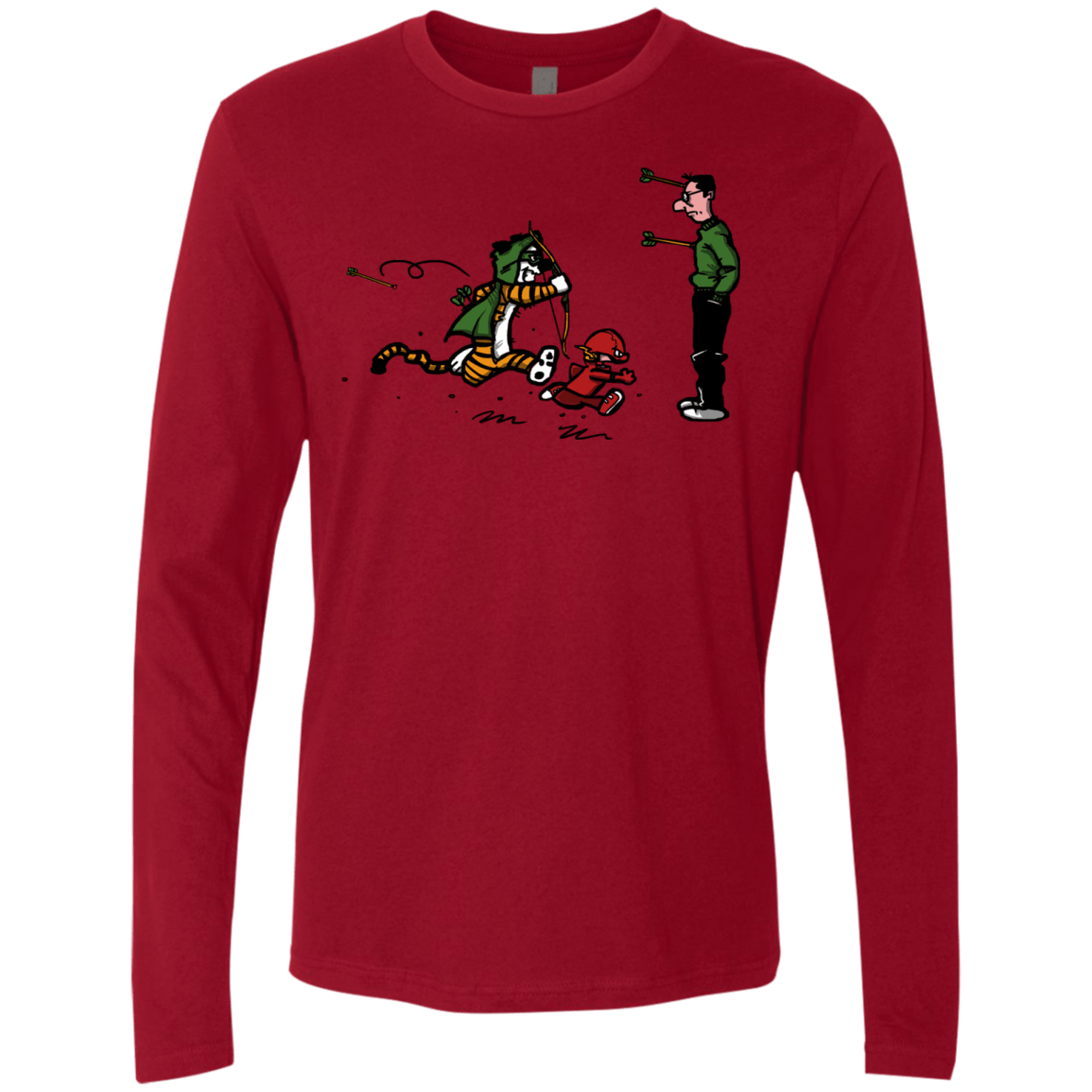 T-Shirts Cardinal / S Heroes At Work Men's Premium Long Sleeve