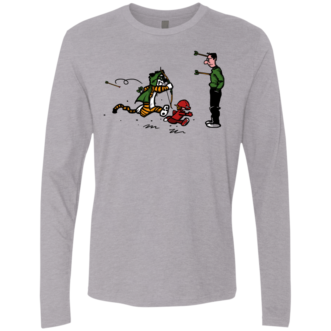 T-Shirts Heather Grey / S Heroes At Work Men's Premium Long Sleeve