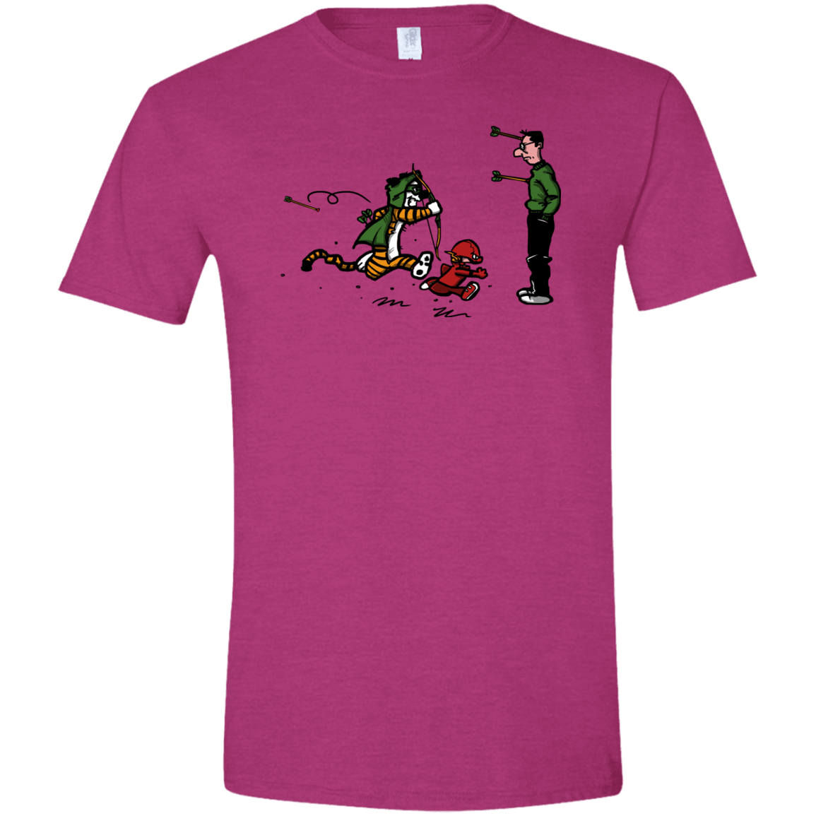 T-Shirts Antique Heliconia / S Heroes At Work Men's Semi-Fitted Softstyle