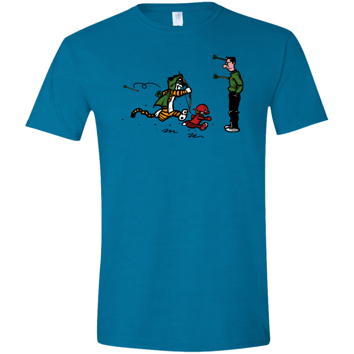 T-Shirts Antique Sapphire / S Heroes At Work Men's Semi-Fitted Softstyle