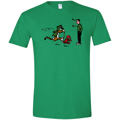 T-Shirts Heather Irish Green / S Heroes At Work Men's Semi-Fitted Softstyle