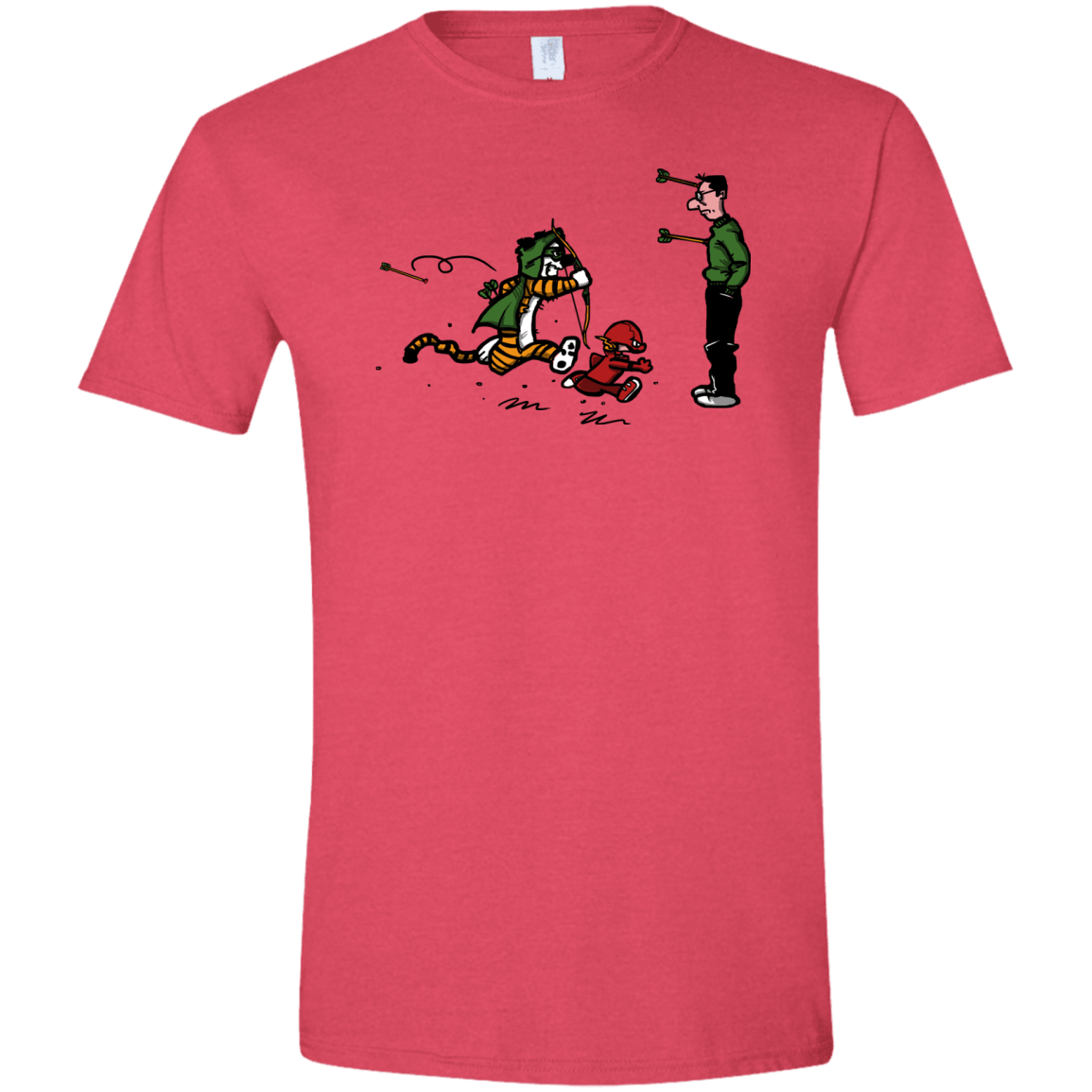 T-Shirts Heather Red / S Heroes At Work Men's Semi-Fitted Softstyle