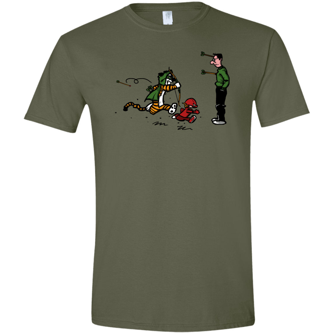 T-Shirts Military Green / S Heroes At Work Men's Semi-Fitted Softstyle