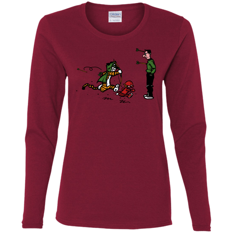 T-Shirts Cardinal / S Heroes At Work Women's Long Sleeve T-Shirt