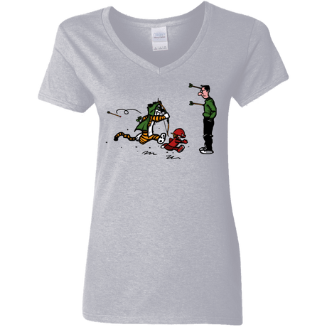 T-Shirts Sport Grey / S Heroes At Work Women's V-Neck T-Shirt