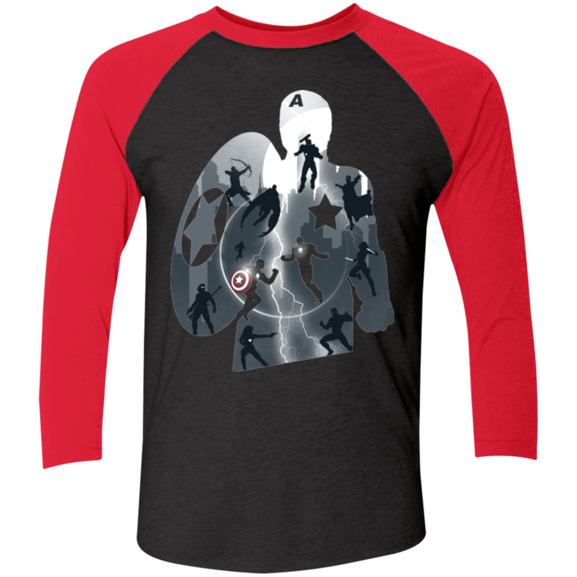 T-Shirts Vintage Black/Vintage Red / X-Small Heroes War Men's Triblend 3/4 Sleeve