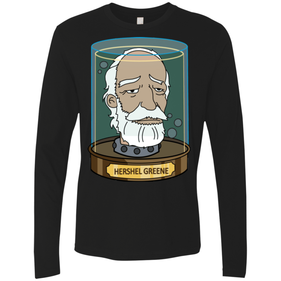 T-Shirts Black / Small Hershel Greene Head Men's Premium Long Sleeve