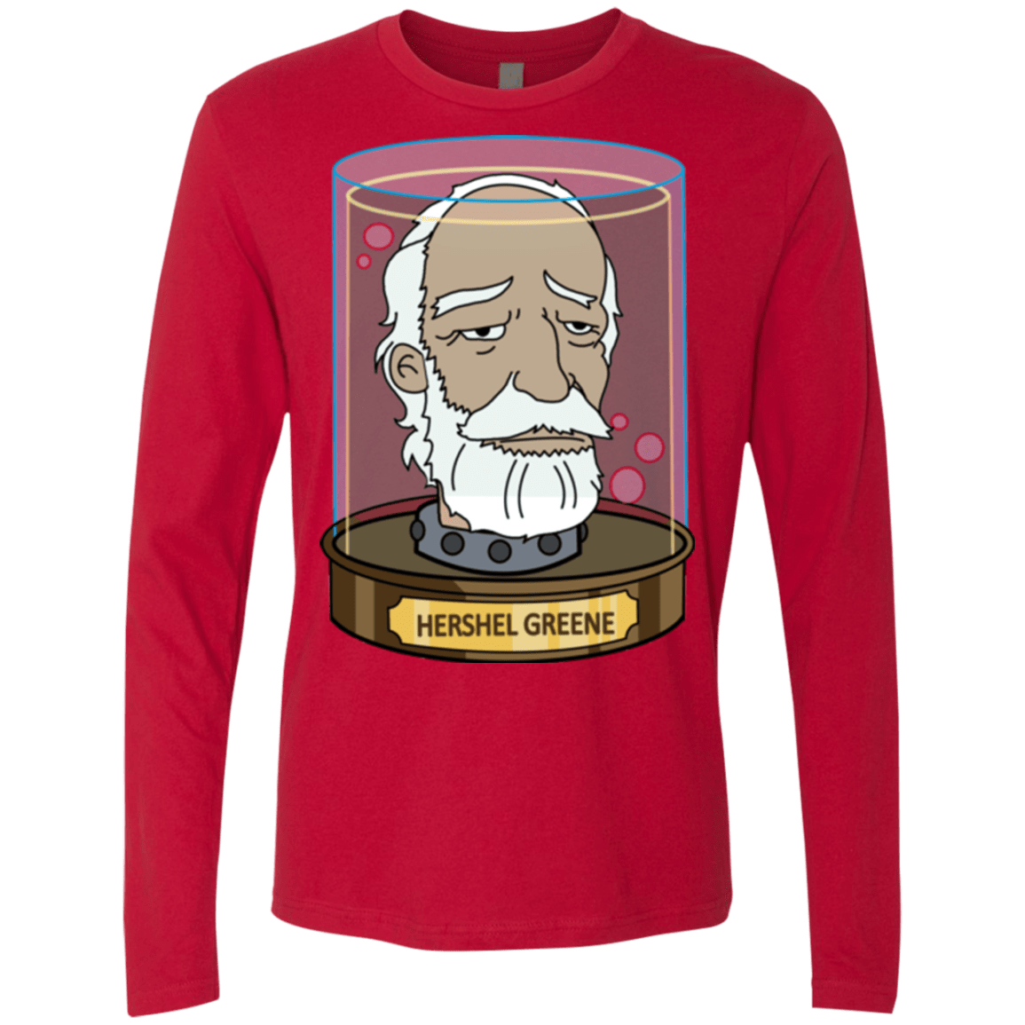 T-Shirts Red / Small Hershel Greene Head Men's Premium Long Sleeve