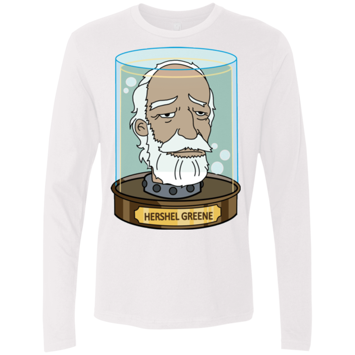 T-Shirts White / Small Hershel Greene Head Men's Premium Long Sleeve