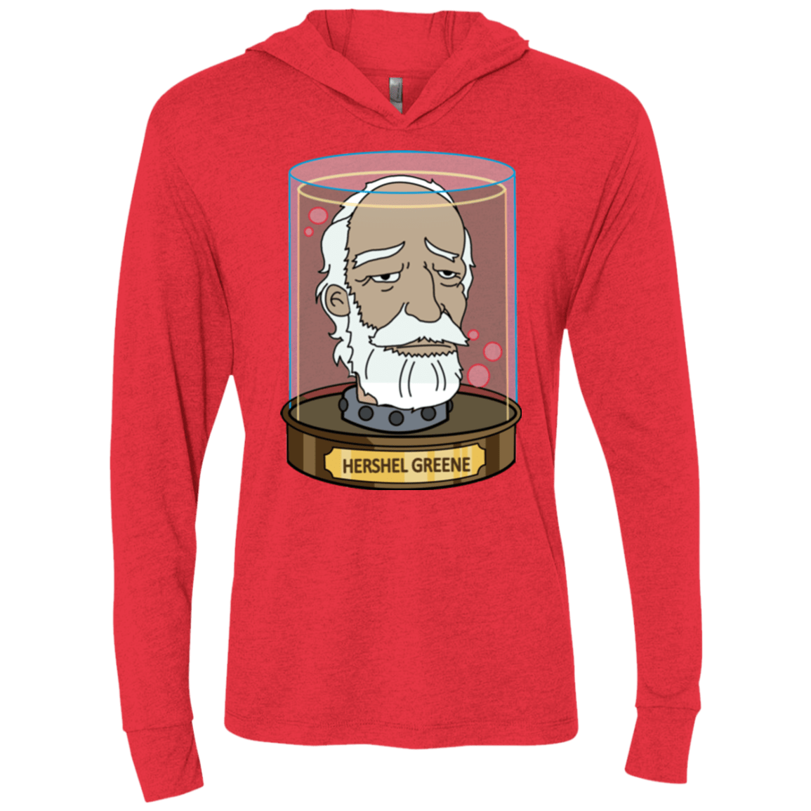 T-Shirts Vintage Red / X-Small Hershel Greene Head Triblend Long Sleeve Hoodie Tee