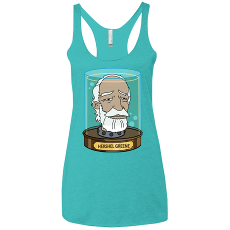 T-Shirts Tahiti Blue / X-Small Hershel Greene Head Women's Triblend Racerback Tank