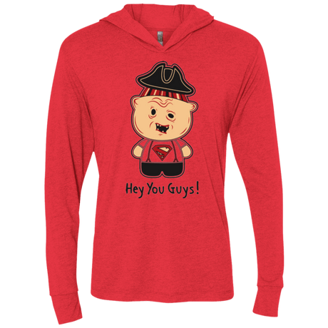 T-Shirts Vintage Red / X-Small Hey You Guys Triblend Long Sleeve Hoodie Tee