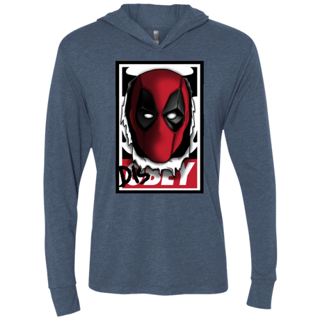 T-Shirts Indigo / X-Small Hi there Triblend Long Sleeve Hoodie Tee