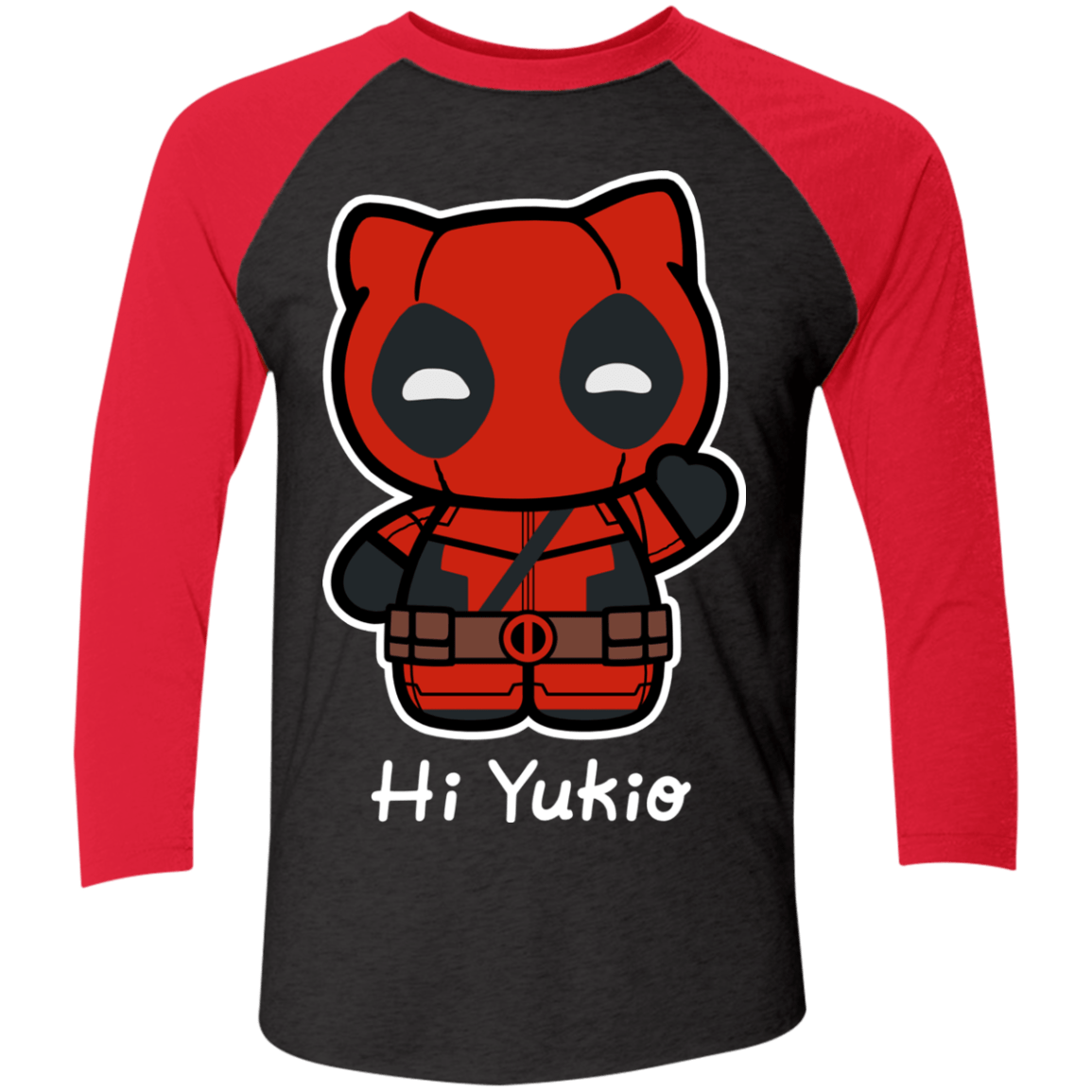 T-Shirts Vintage Black/Vintage Red / X-Small Hi Yukio Men's Triblend 3/4 Sleeve