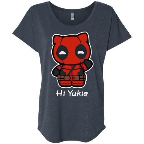 T-Shirts Vintage Navy / X-Small Hi Yukio Triblend Dolman Sleeve