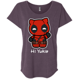 T-Shirts Vintage Purple / X-Small Hi Yukio Triblend Dolman Sleeve