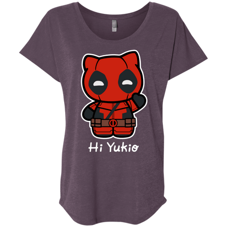 T-Shirts Vintage Purple / X-Small Hi Yukio Triblend Dolman Sleeve