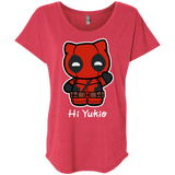 T-Shirts Vintage Red / X-Small Hi Yukio Triblend Dolman Sleeve