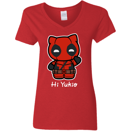 T-Shirts Red / S Hi Yukio Women's V-Neck T-Shirt