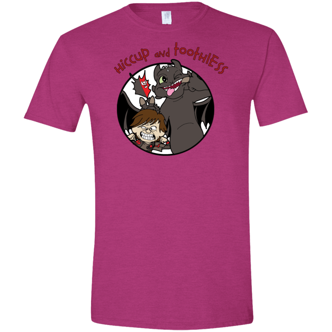 T-Shirts Antique Heliconia / S Hiccup and Toothless Men's Semi-Fitted Softstyle