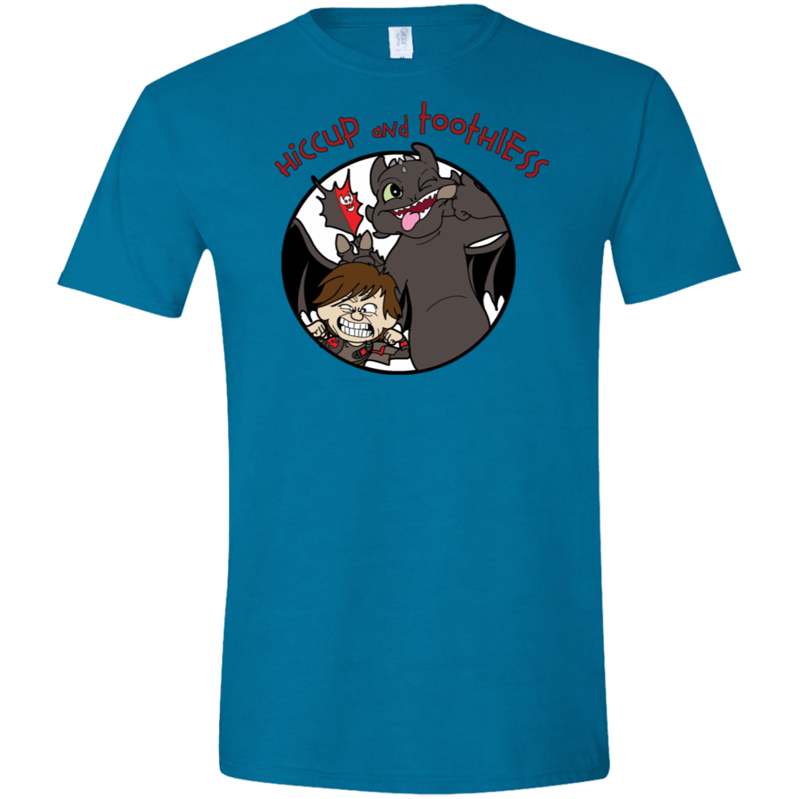 T-Shirts Antique Sapphire / S Hiccup and Toothless Men's Semi-Fitted Softstyle