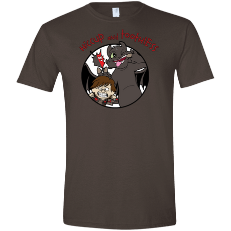 T-Shirts Dark Chocolate / S Hiccup and Toothless Men's Semi-Fitted Softstyle